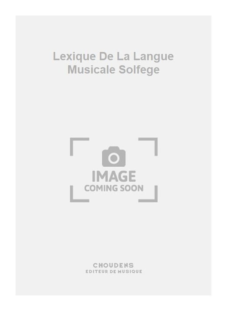 Lexique De La Langue Musicale Solfege