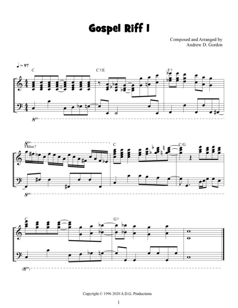 Gospel Riffs God Would Love To Hear- Organ