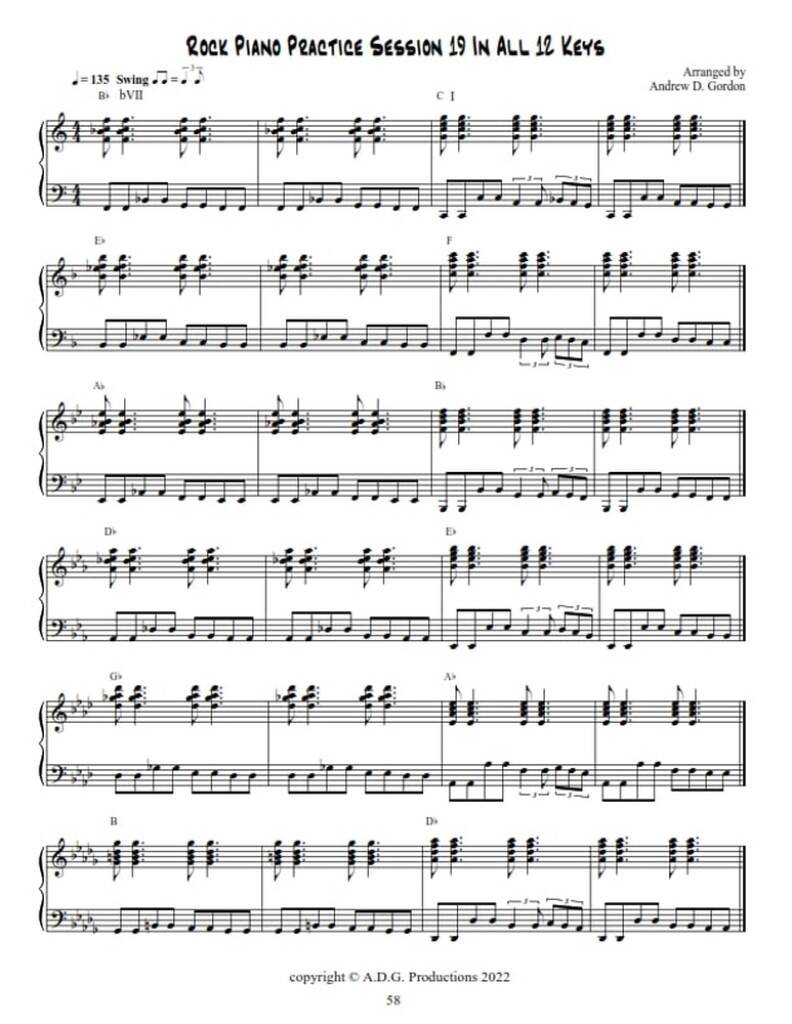 Rock Piano Practice Sessions V.1