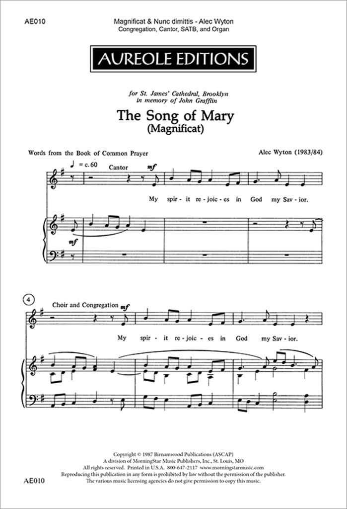 Magnificat and Nunc Dimittis