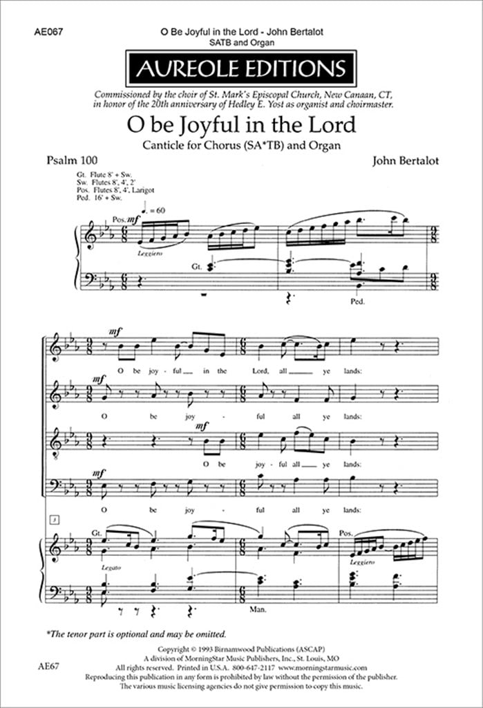 O Be Joyful in the Lord