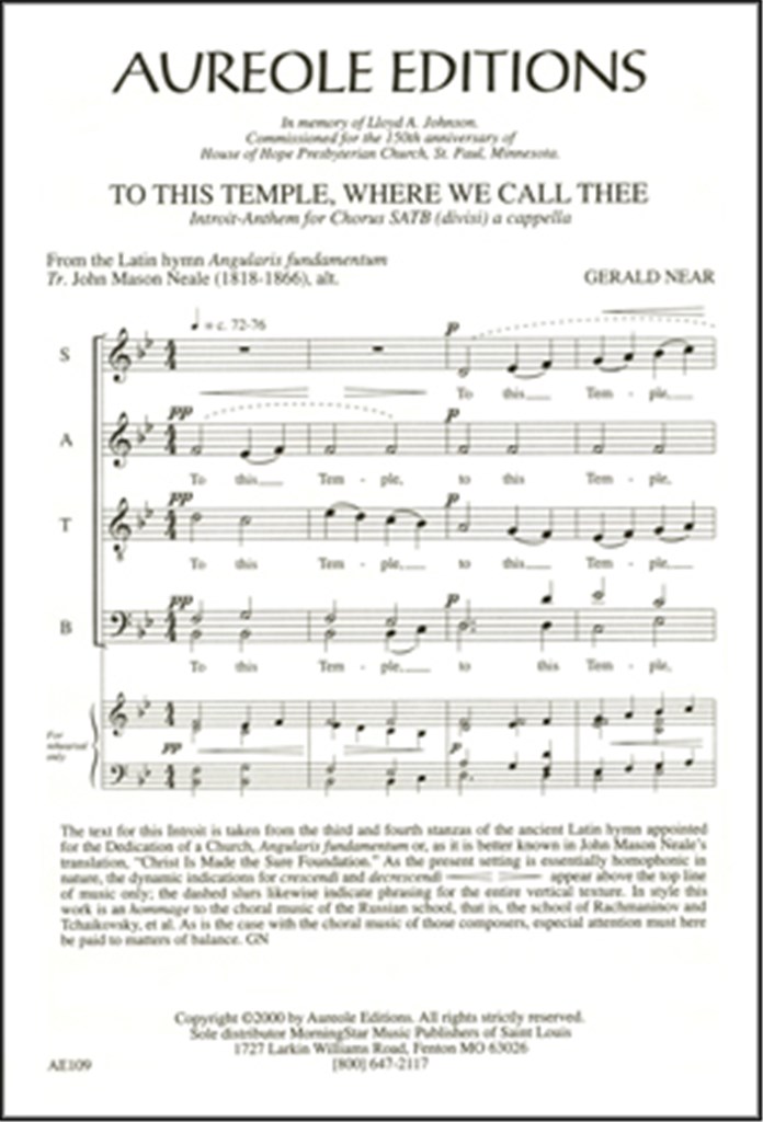 To This Temple, Where We Call Thee