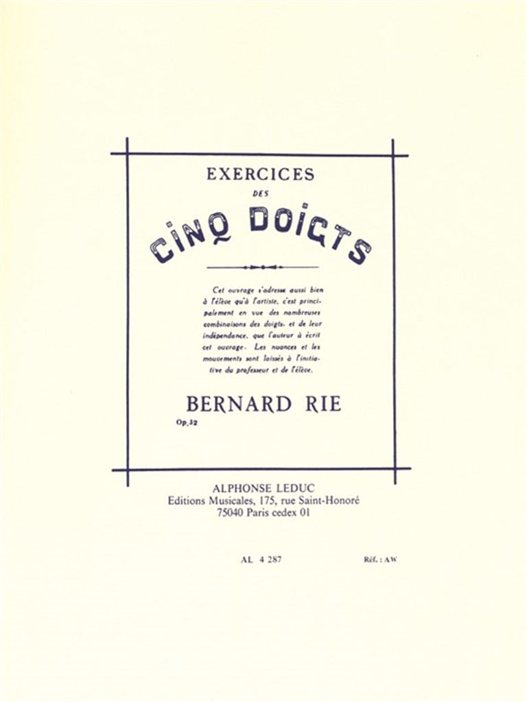 Exercices Des 5 Doigts Op32