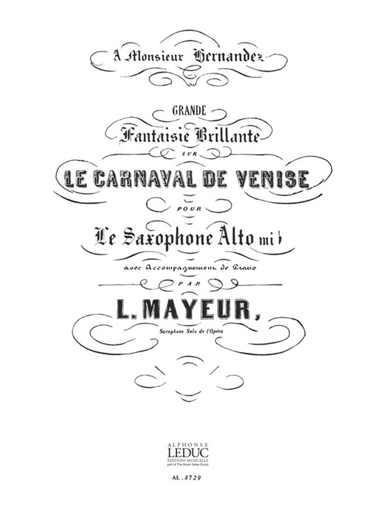 A. Mayeur: Le Carnaval de Venise, Fantaisie