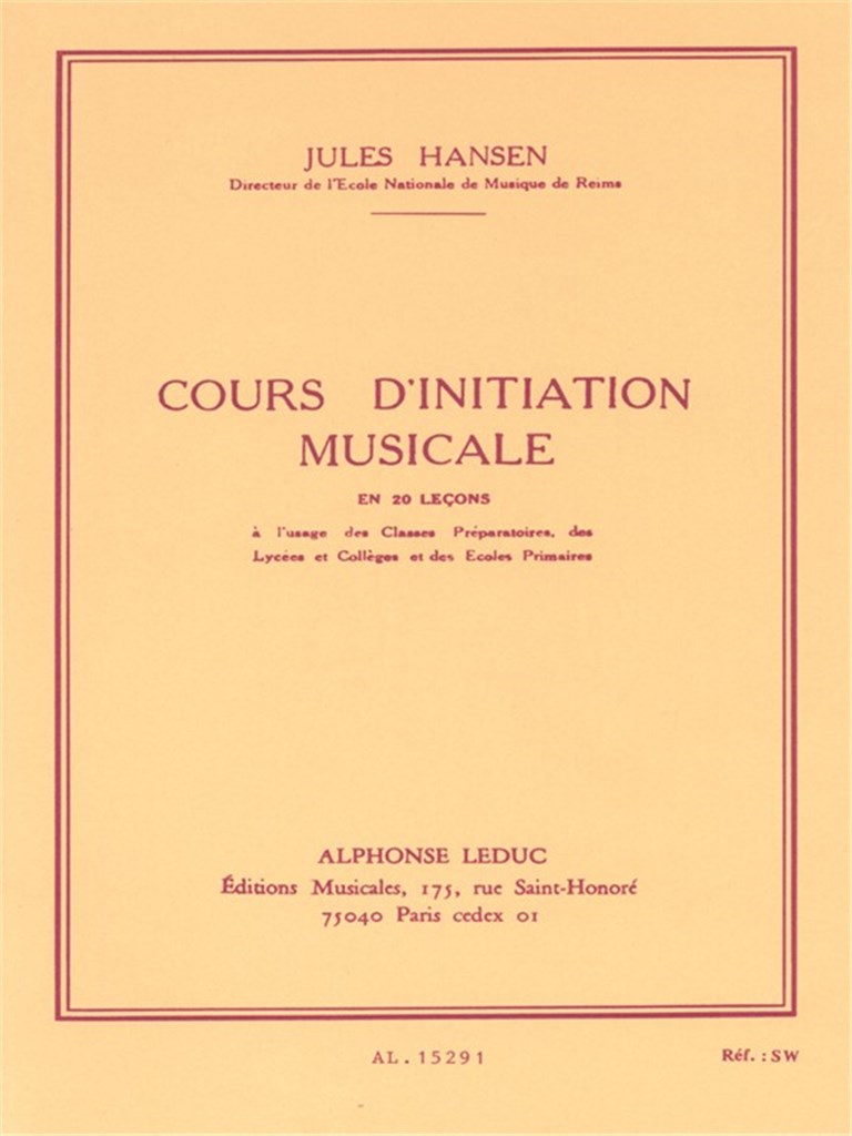 Cours Dinitiation Musicale en 20 Lecons Cle de Sol