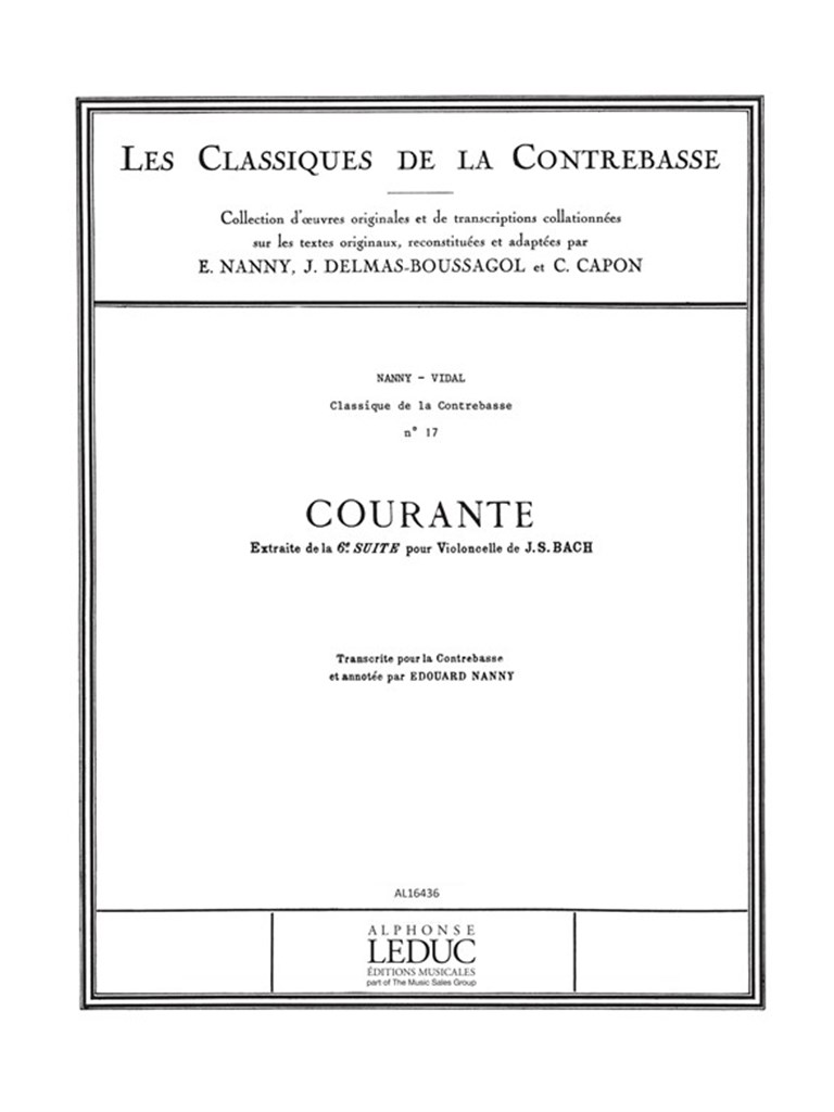Classique Contrebasse No 17 Suite No 6 Double Bass