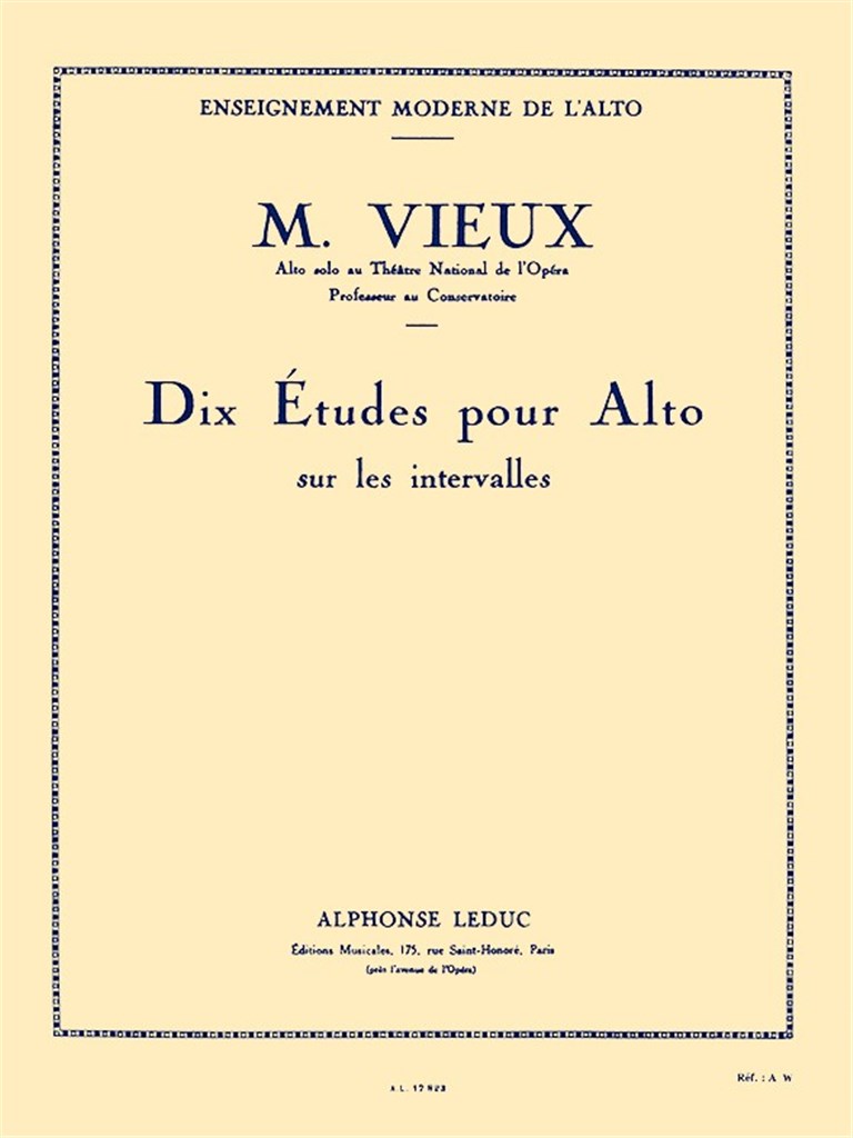 Maurice Vieux: 10 Etudes sur les Intervalles