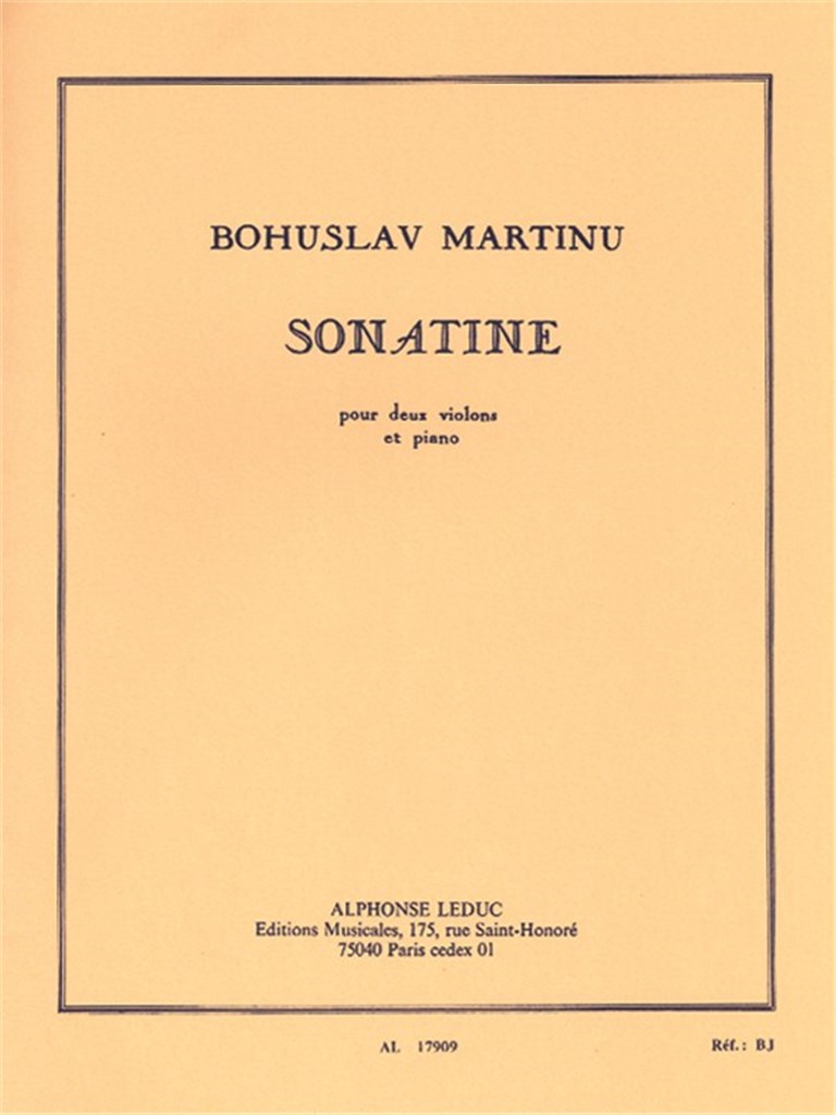 Sonatine Pour Deux Violons Et Piano