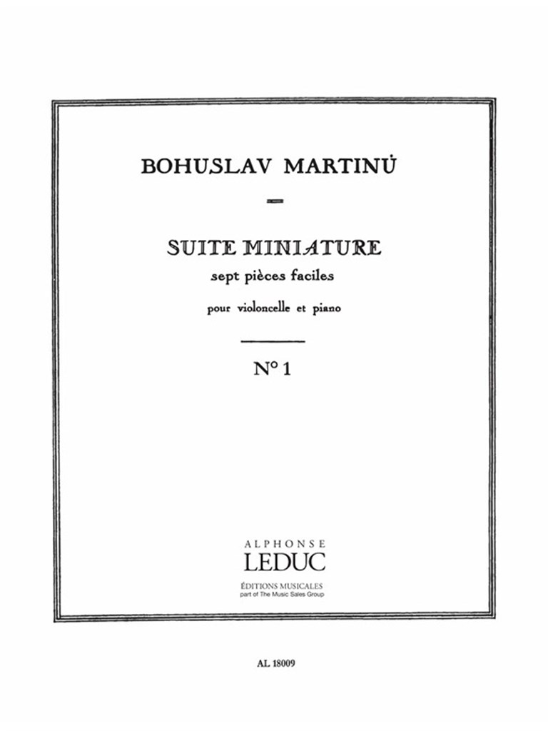 Suite miniature H192, No.1 (Cello & Piano)