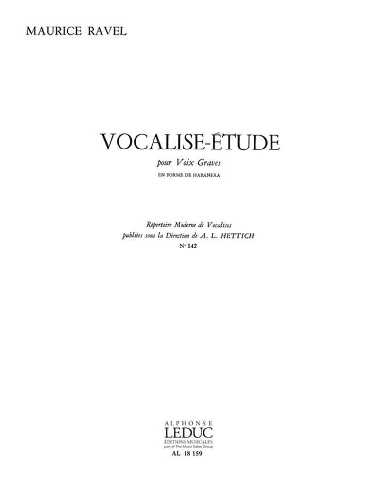 Vocalise Etude N0142 -Piece En Forme De Habanera