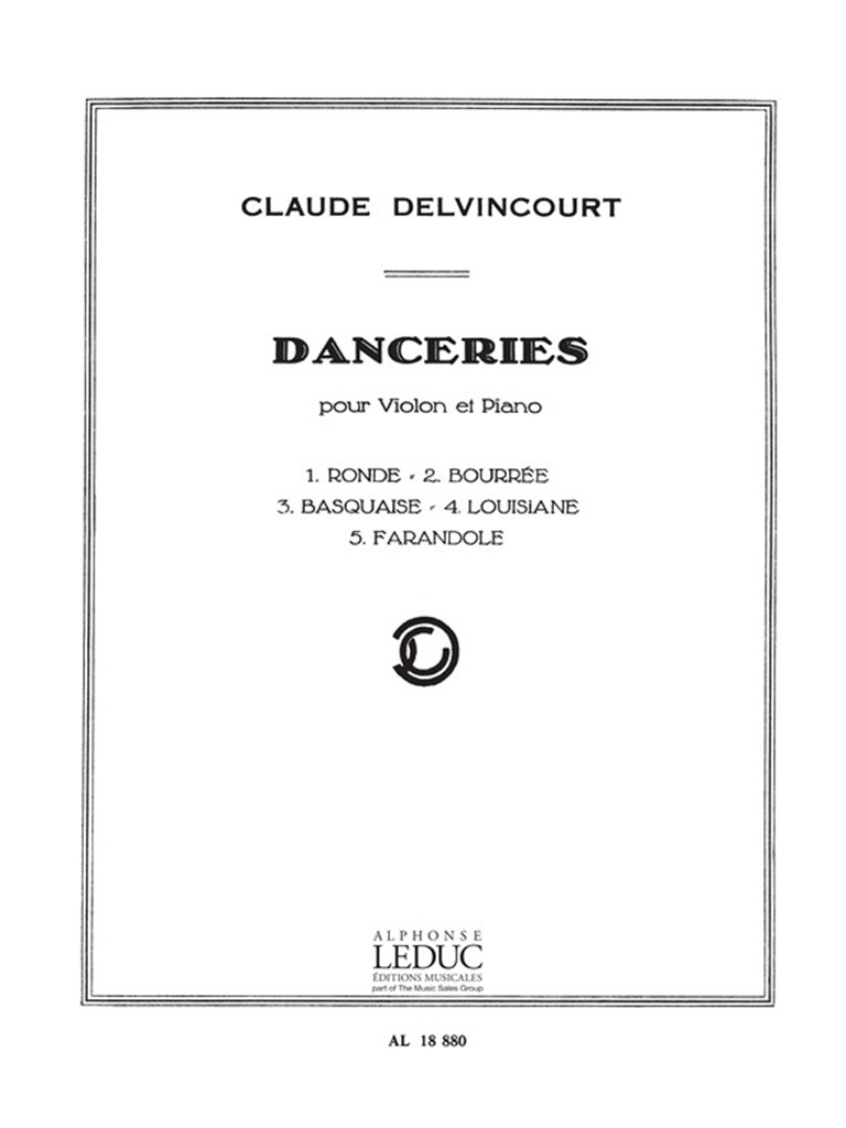 Delvincourt Danceries Violin & Piano