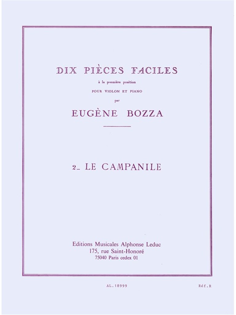 Eugene Bozza: Pieces faciles No.2: Le Campanile