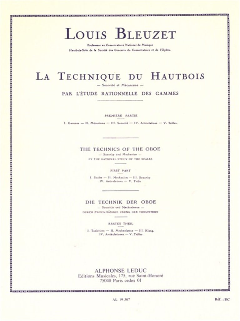 Techniques Of The Oboe, Sonority And Mechanism 1
