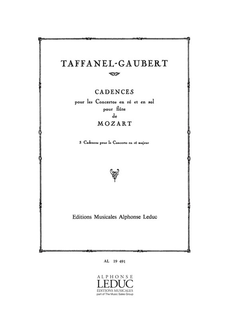 3 Cadenzas For Concerto KV 314