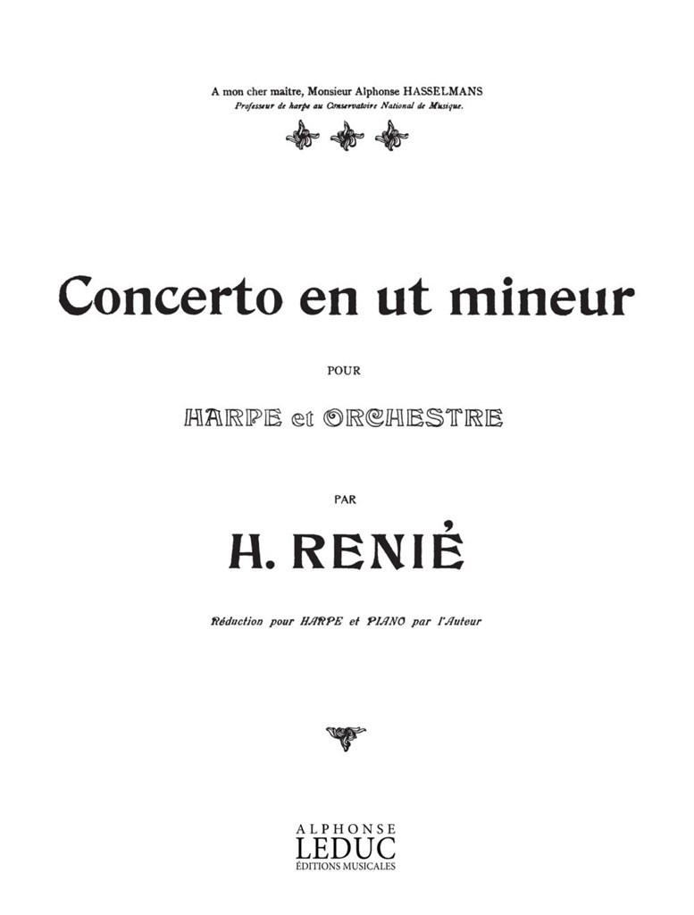 Renie Concerto In C Minor Harp & Piano