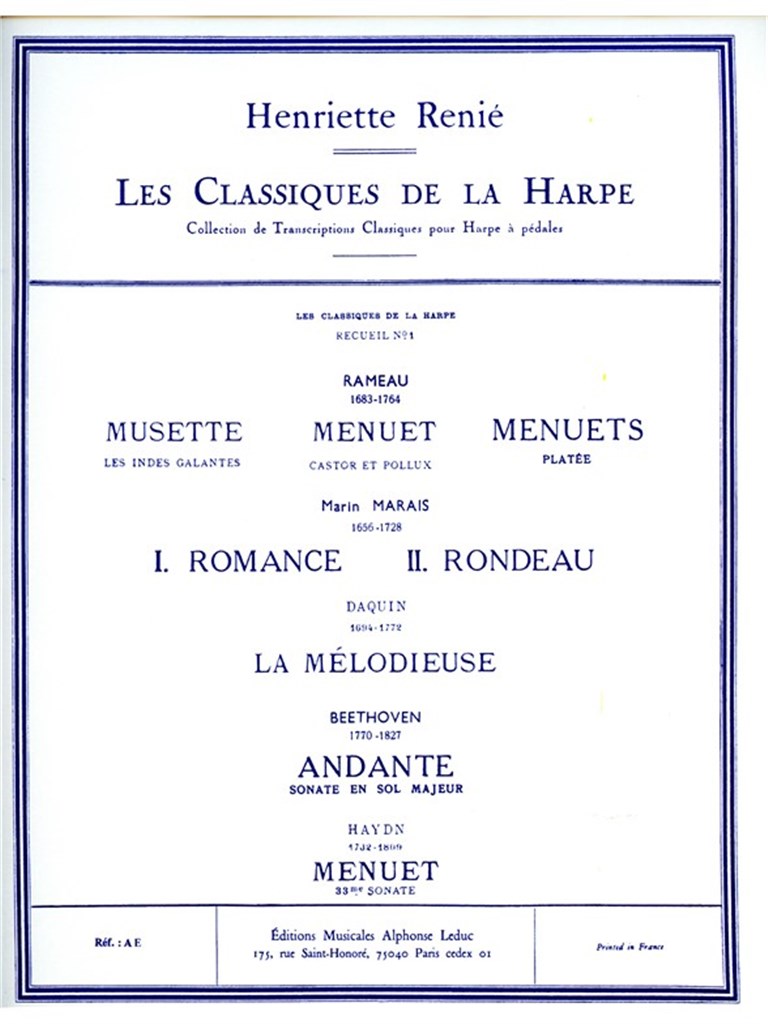 Les Classiques de la Harpe Vol.1