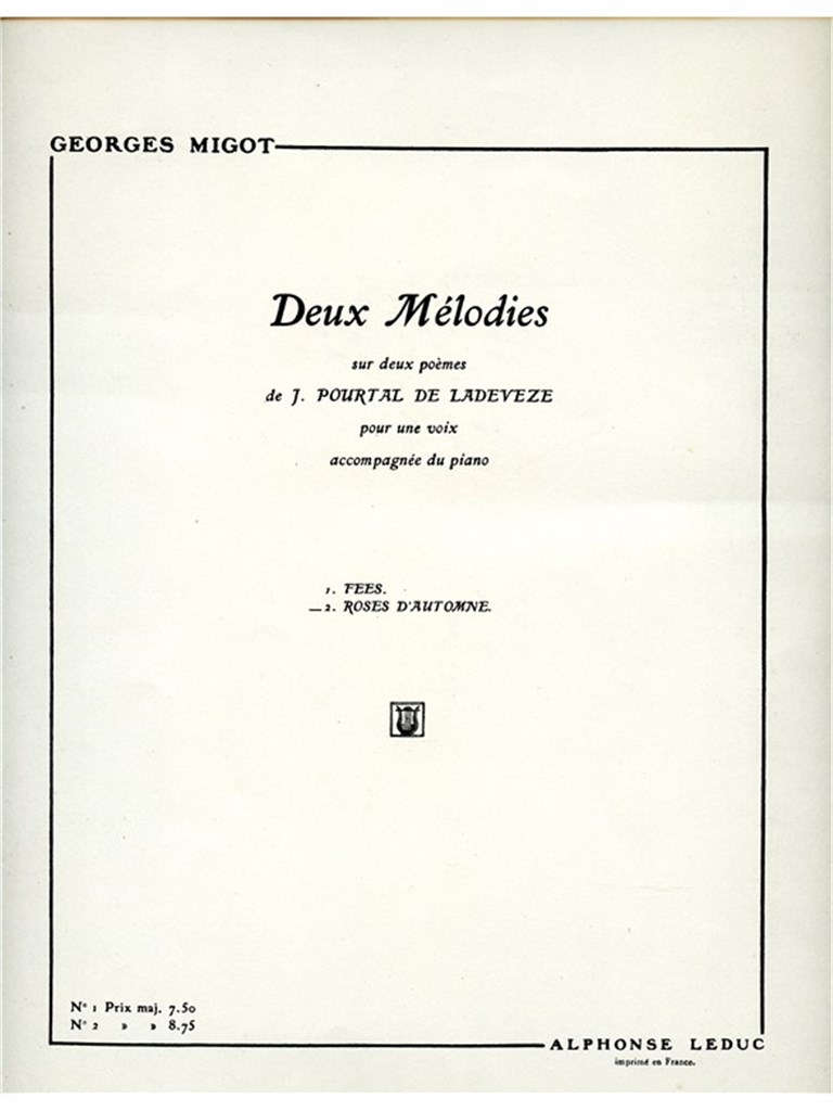 2 Melodies de Ladeveze No.2 - Preparatoire