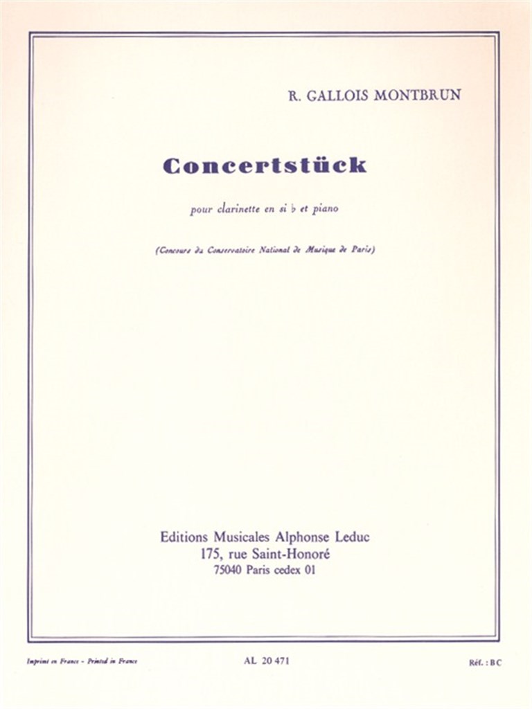 Concertstück For Clarinet And Piano