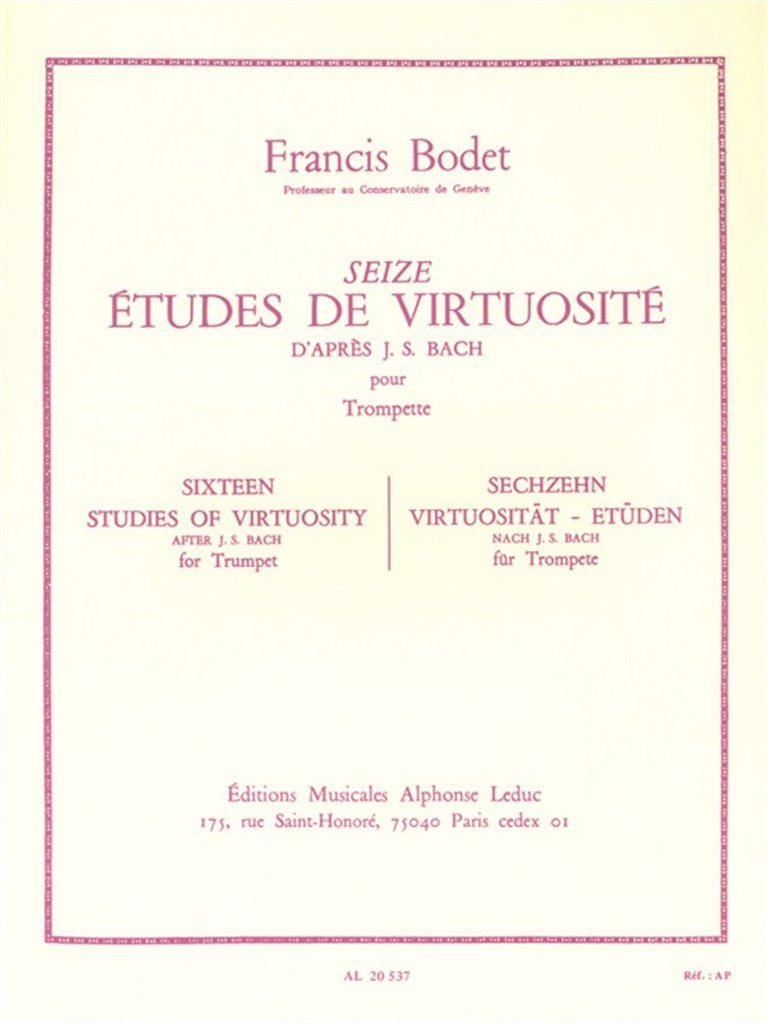16 Etudes de Virtuosite d'apres Bach