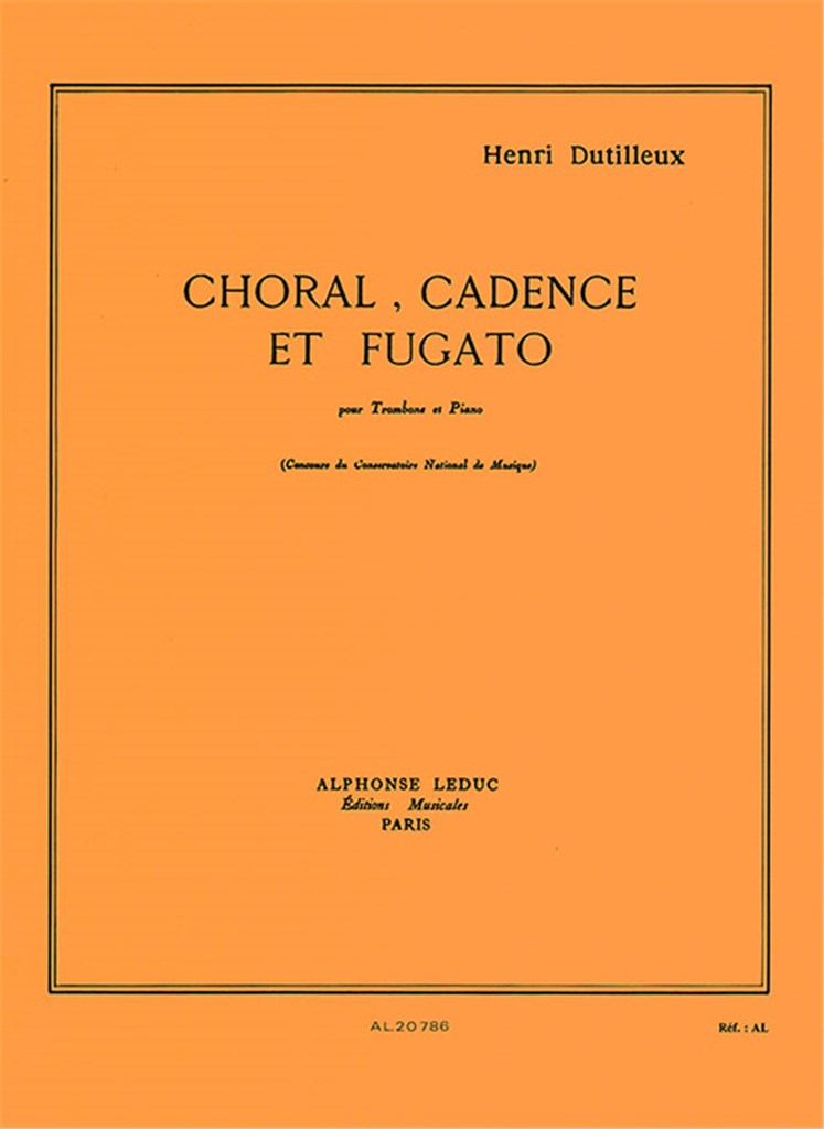 Choral, cadence et fugato pour trombone et piano