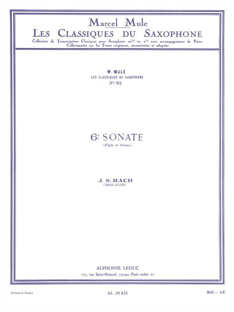 Sonata No.6 For Flute And Piano