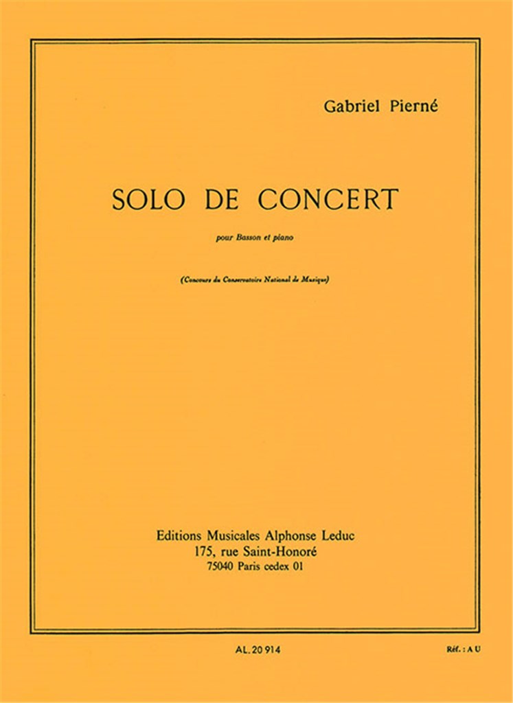 Solo de concert pour basson et piano.