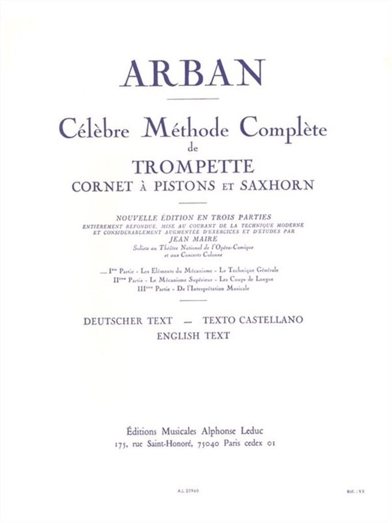 Célèbre Méthode Complète de Trompette - Volume 1