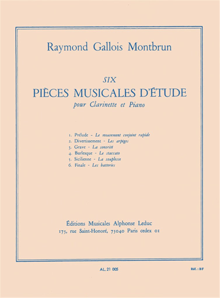 6 Pieces Musicales D'Etude