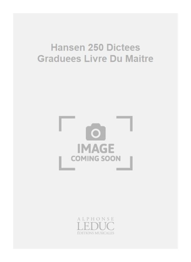 Hansen 250 Dictees Graduees Livre Du Maitre