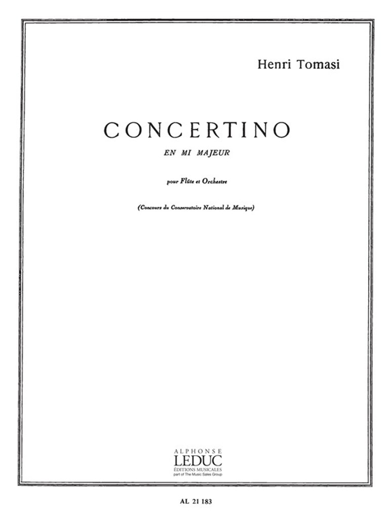 Concertino En Mi Majeur -Flute Orchestre