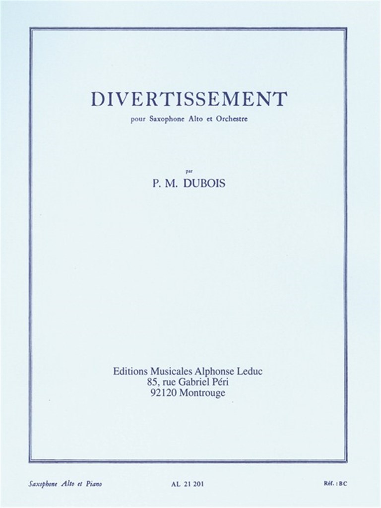Divertissement for Alto Saxophone