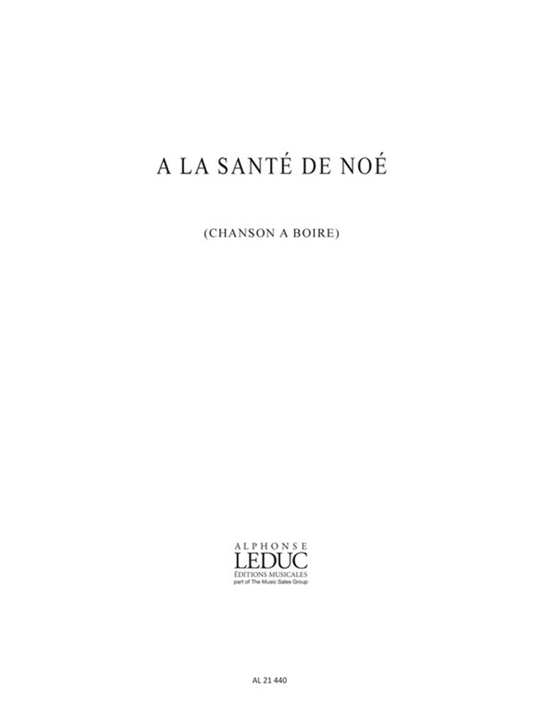 A La Sante de Noe Male Voice Choir a Cappella