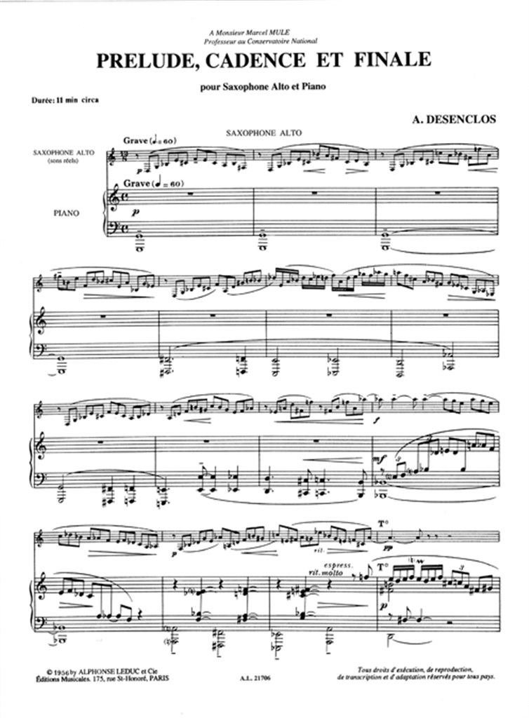 Prelude Cadence Et Finale