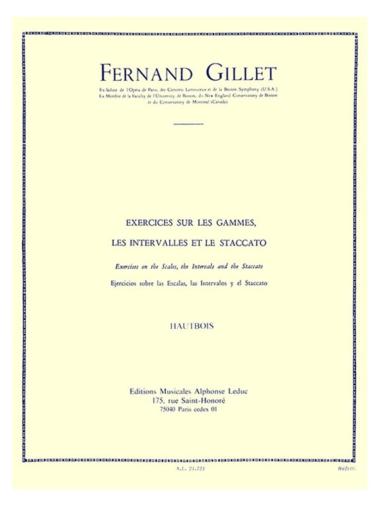 Exerc. sur les Gammes, Intervalles et Staccato