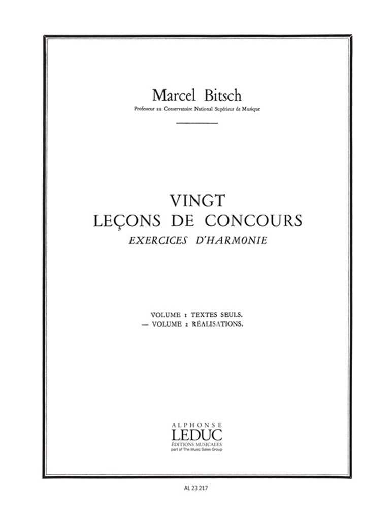20 Lecons de Concours Exercices d'harmonie