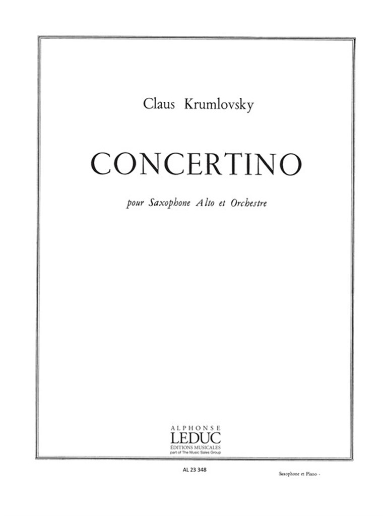 Concertino -Saxo Et Orchestre