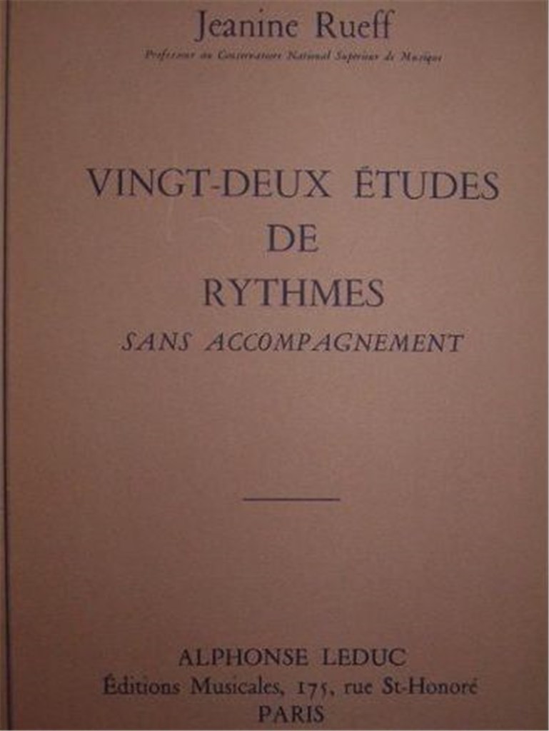 22 Etudes de Rythme Technical Studies
