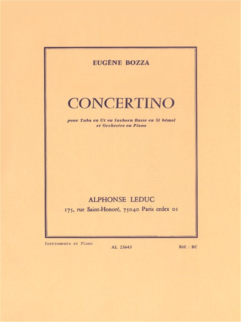 Concertino -Tuba Et Orchestra