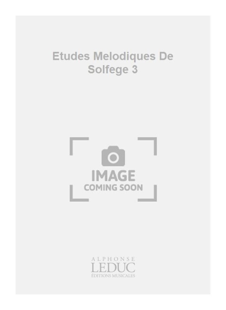 Etudes Melodiques De Solfege 3