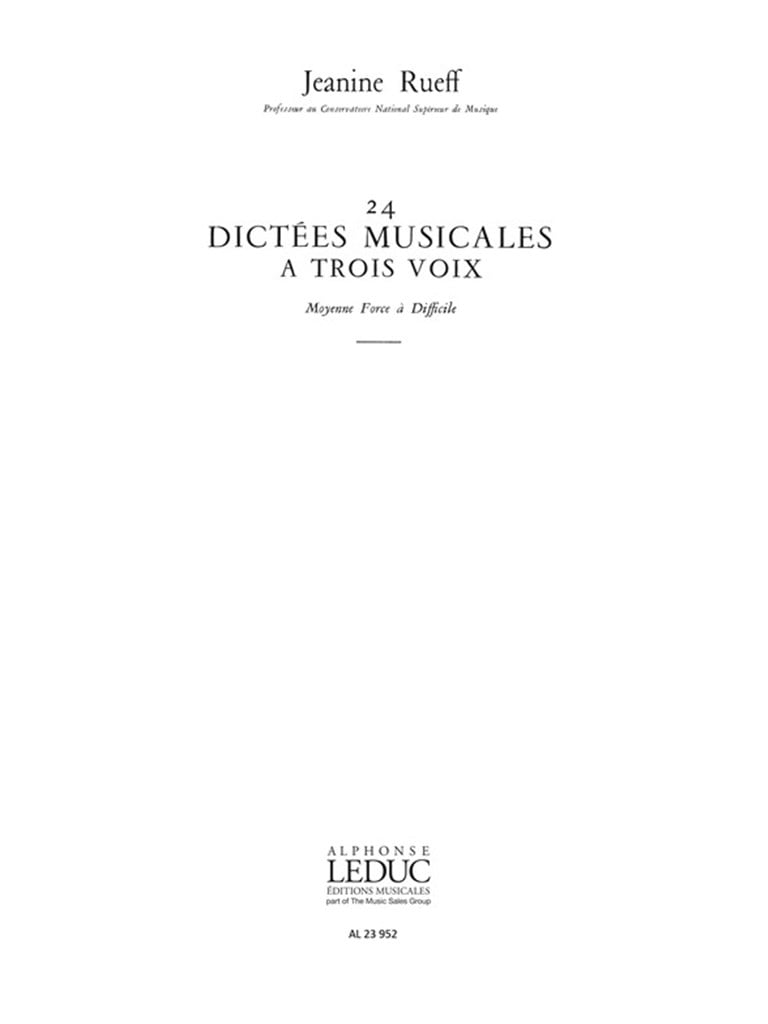 Rueff 24 Dictees Musicales a 3 Voix