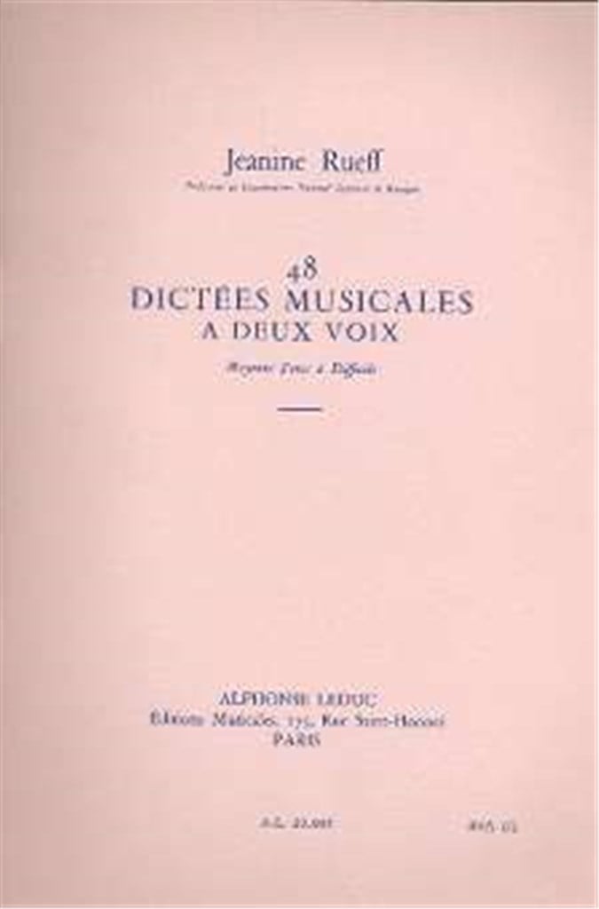 Rueff 48 Dictees Musicales a 2 Voix