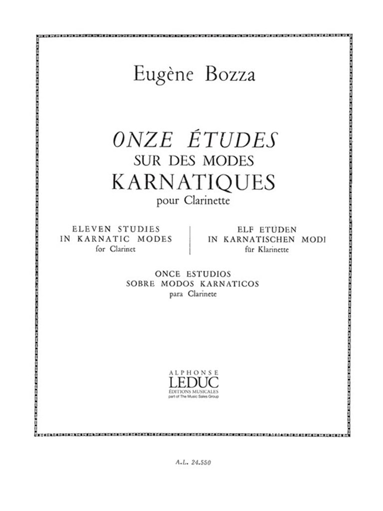 Eugene Bozza: 11 Etudes sur les Môdes karnatiques