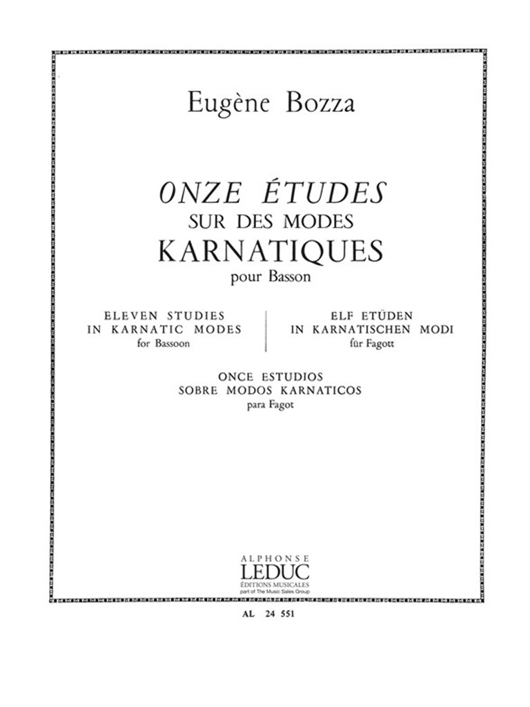 Eugene Bozza: 11 Etudes sur des Môdes karnatiques