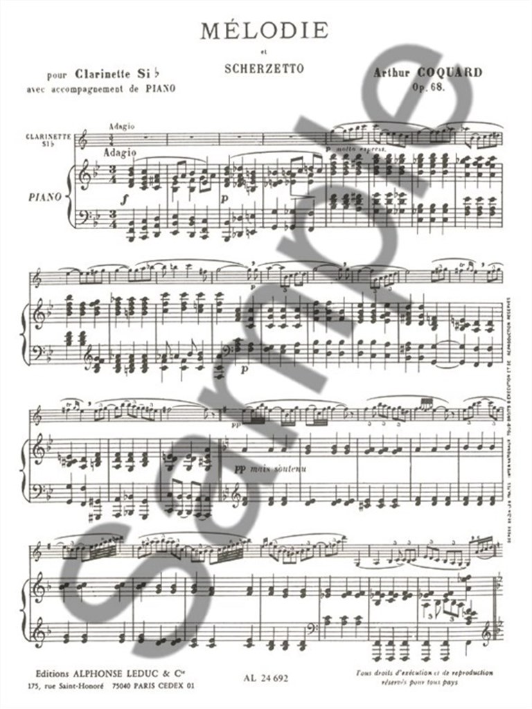 Mélodie Et Scherzetto Op.68 (Clarinet)