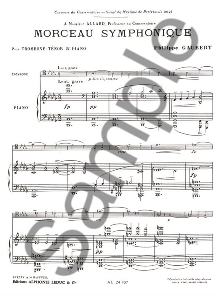 Symphonic Piece, for Tenor Trombone and Piano