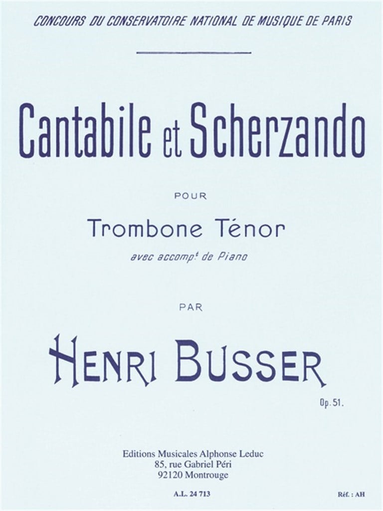 Cantabile and Scherzando, for Trombone and Piano
