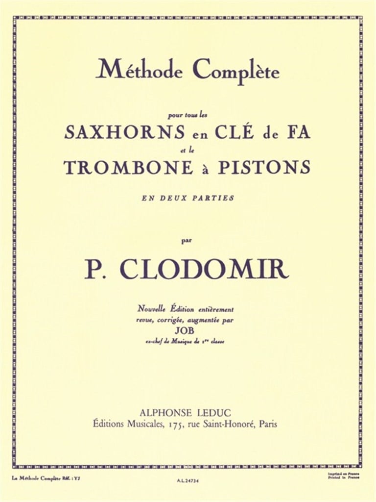 Méthode Complète pour tous les Saxhorns en Clé de