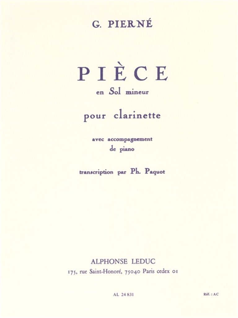 Pièce in G minor (Clarinet)