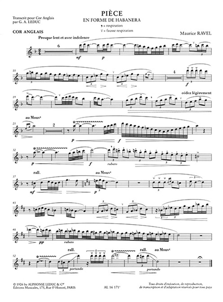Maurice Ravel: Piece en Forme de Habañera