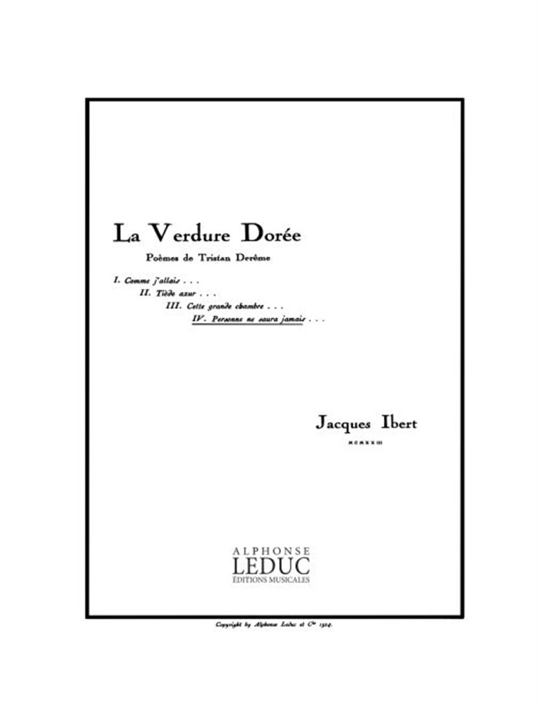Verdure Doree No.4 Personne Ne Saura